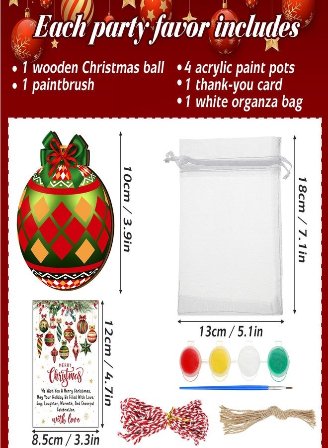 مارسبارك مجموعة مارسبارك المكونة من 20 قطعة من أدوات الرسم والحرف اليدوية لعيد الميلاد، هدايا خشبية، مجموعة رسم مع بطاقة، ارسم بنفسك زينة عيد الميلاد، كرة عيد الميلاد غير مطلية، حرفة يدوية يمكنك صنعها بنفسك، لوازم هدايا الحفلات - Image 3